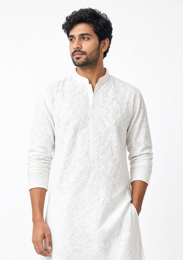 Chikankari Kurta — White