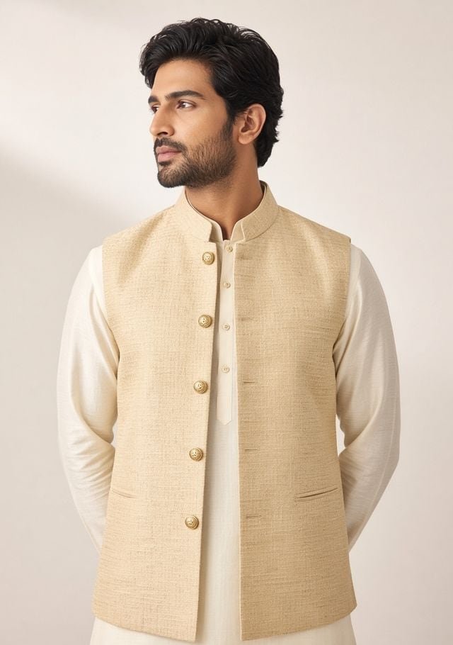 Nehru Jacket — Raw Silk