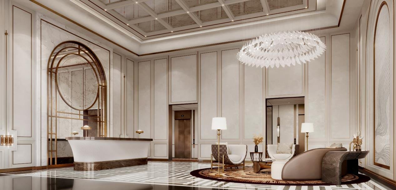 Double-height lobby